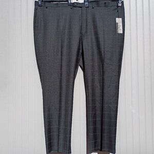 Collection by Michael Strahan Dress Pants Mens 54 x 32 Gray Windowpane Plaid NWT